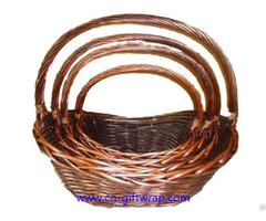 Set Of 4 Boat Shaped Willow Basket Wholesale