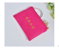 Suede Satin Zipper Pouch For Jewelry Cosmetics