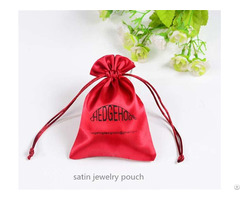 Satin Jewelry Pouch With Pp Drawstring Rope