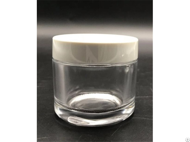 High Quality New Design Cosmetic Round Jar Screw Neck Glass Bottle 50g Manufacture