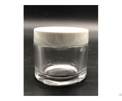 High Quality New Design Cosmetic Round Jar Screw Neck Glass Bottle 50g Manufacture