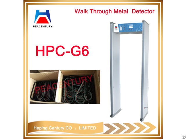 High Sensitivity Security Body Scanner 6 Zones Walk Through Metal Detector