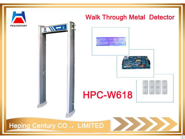 Ip68 Waterproof Hpc W618 Zone Infrared Door Frame Archway Walk Through Metal Detector