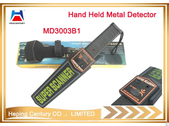 High Sensitivity Adjustable Hand Held Metal Detector With 9v Battery