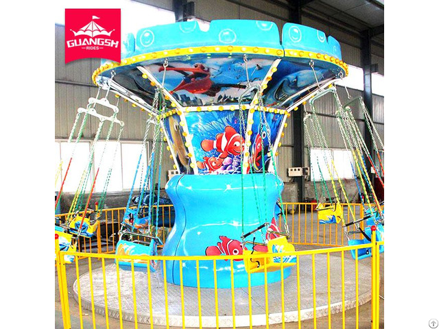 Amusement Park Ride Electric Rotation Mini Hanging Flying Chairs For Sale