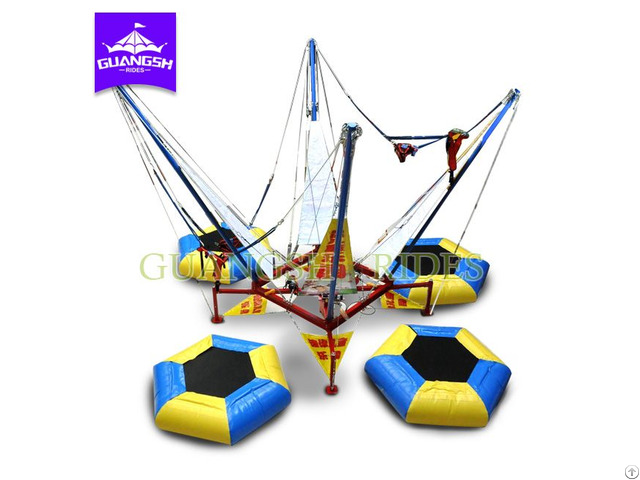 Outdoor Indoor Playground Equipment Bungee Inflatable Trampoline For Children And Adults