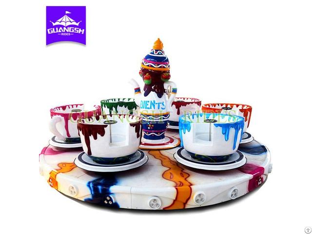 Amusement Park Family Ride Rotation Led Light Coffee Cup And Saucer Kit For Sale