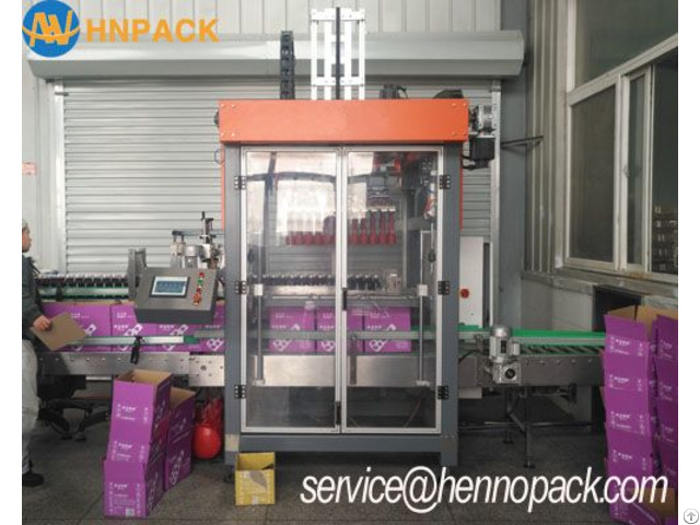 Servo Type Case Packing Machine For Glass Drink Bottle Carton Packer