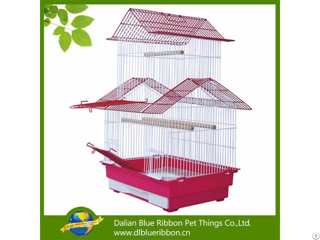 Metal Wire Cage Bird House With Double Doors