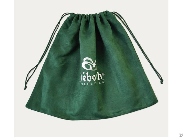 Emerald Suede Drawstring Dust Bag For Shoes Handbag