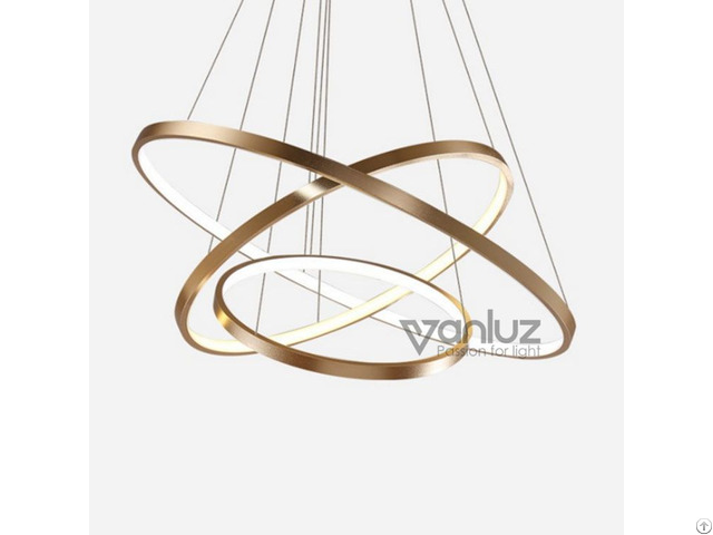 Modern Adjustable 3 Rings Led Chandelier Hanging Lamp