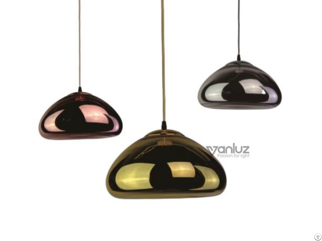 Smoke Glass Pendant Lights E27 Retro Bulb