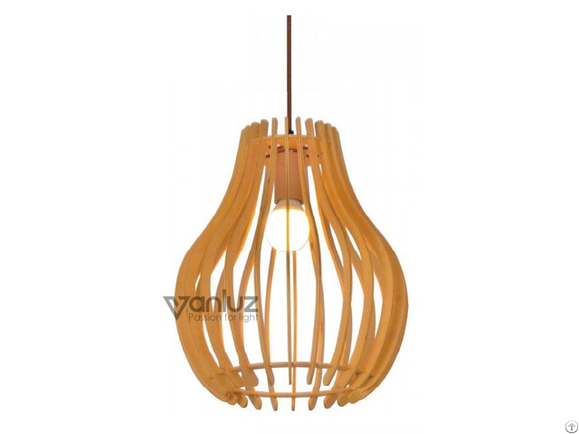 Modern Style Wood Pattern Pendant Light