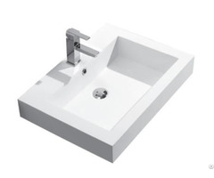 Hot Sales Small Size Acrylic Solid Surface Resin Stone Wall Mounted Wash Basin With Towel Hanger
