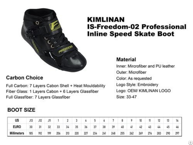 New Professional Kimlinan Is Freedom 02 Inline Speed Skate Boot