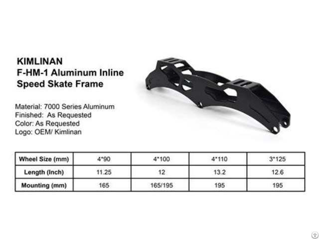 Factory Supply Professional Kimlinan F Hm 1 Aluminum Inline Speed Skate Frame