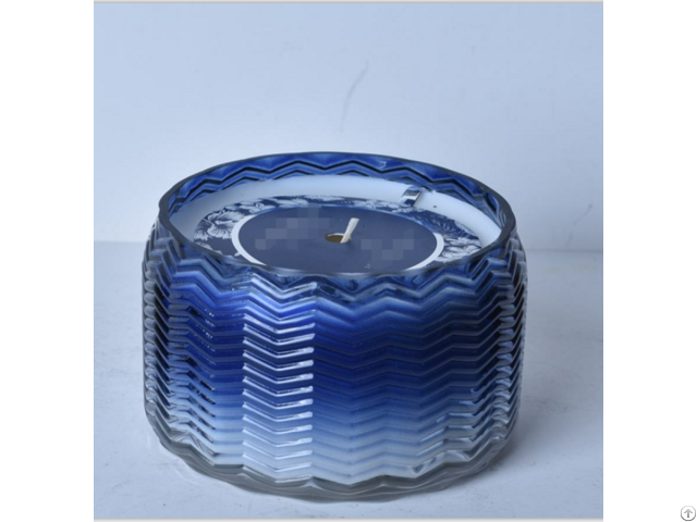 China Wholesale Home Decor Luxury Lavender Candle Glass Jar With Painting