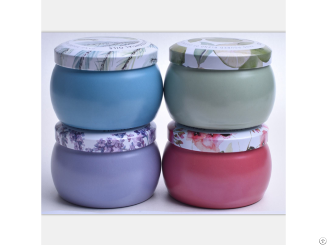 Wholesale Luxury Candle Filled In Tin Containers With Printing For Garden Decor