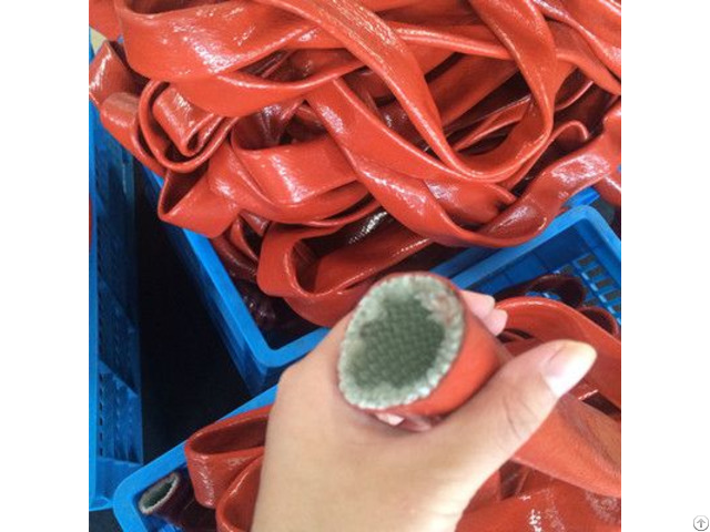 Silicone Rubber Coated Fiberglass Firesleeve For High Temp Hose And Cable Protection