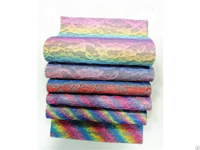 Bh5170 Colorful Rainbow Emboss Glitter Fabric