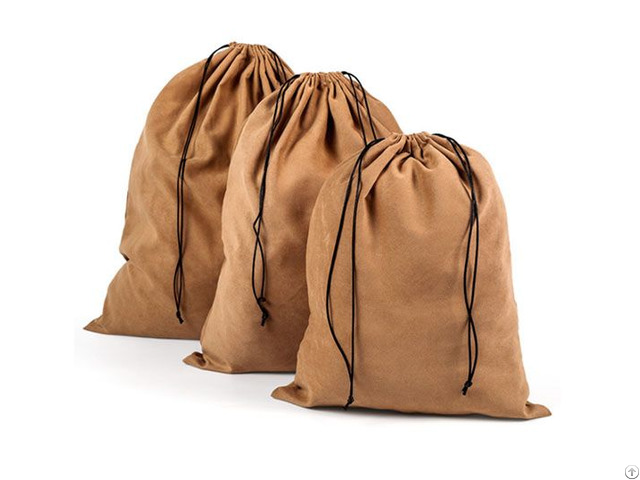 Extra Large Suede Velvet Drawstring Bag