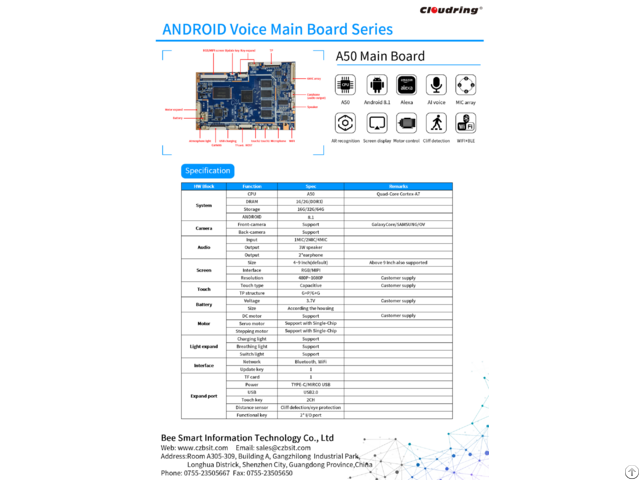 A50 Adnroid Ai Main Board For Robotic