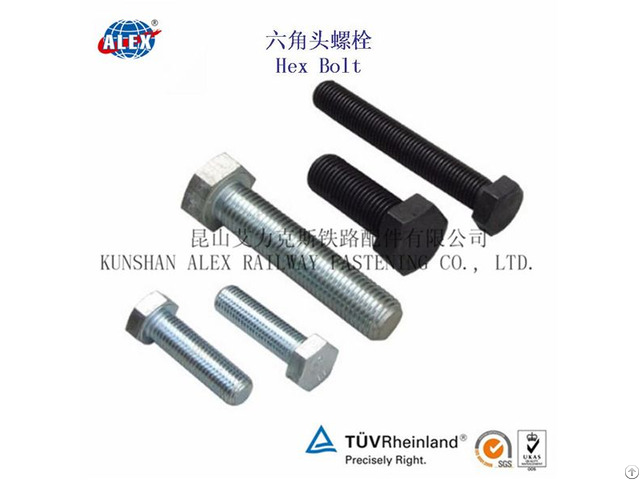 High Strength 45# Steel Railway Hex Bolt