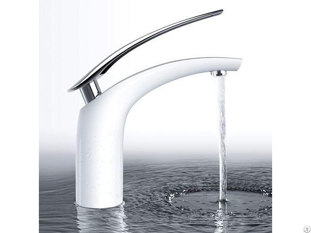 Unique Design High Quality White Mixer Taps Basin Faucet