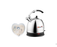 Stainless Steel Whistling Electric Kettle With Voice And Led Flash Prompt