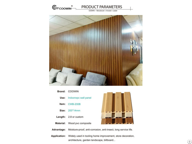 Moisture Proof Indoor Wpc Decorative Pvc Wainscoting Panels