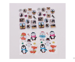 Cute Penguin Sparkly Glitter Puffy Sticker Set
