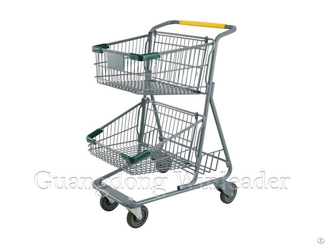 Yld Mt073 1f Two Basket Shopping Cart