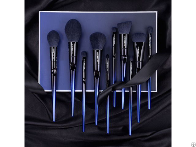 Agreen Make Up For You 10 Makeup Brush Full Set Of Customizable Logo And Colors Blue