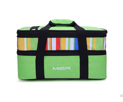 Mier Insulated Double Casserole Carrier Expandable Lunch Tote