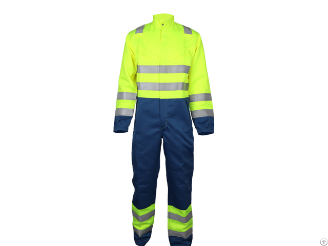 Cotton Polyester Fire Retardant Jacket And Pants Work Safety Suit