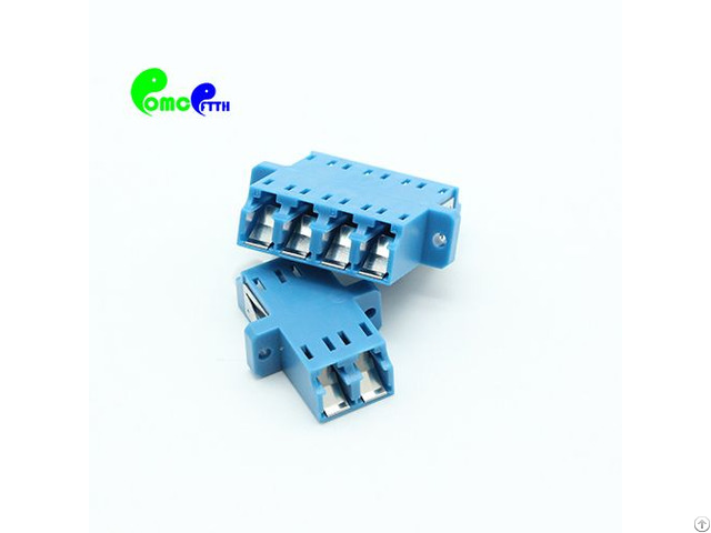 Lc With Internal Shutter Full Flange Type Duplex Fiber Optic Adapter