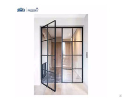 Aluminum Narrow Frame Double Hollow Mute Themered Glass Waterproof Fireproof Door