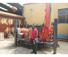 200m Depth Crawler Track Water Well Drilling Rig With Air Compressor