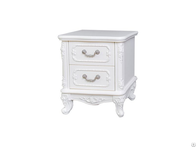 French Style Wood Night Stand Morden Mirrored Nightstand