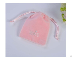 Pink Velvet Jewelry Drawstring Bag