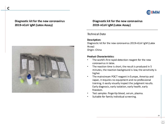 Diagnostic Kit For 2019 Ncov Igm