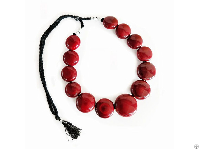 Wooden Handicraft Red Necklace