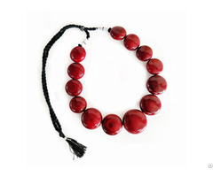 Wooden Handicraft Red Necklace
