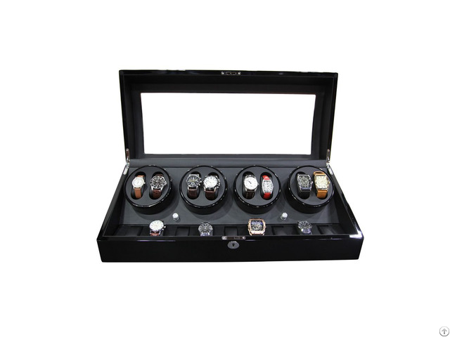 New Design High Gloss Paint Black Wooden Automatic Watch Winder