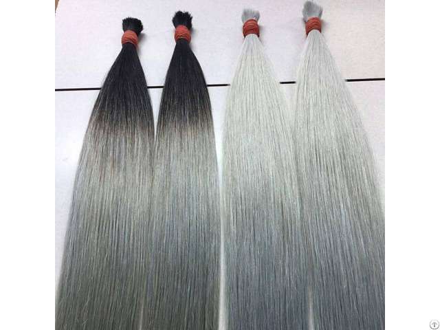 Raw Hairs Gray Silver White Ombre Colors