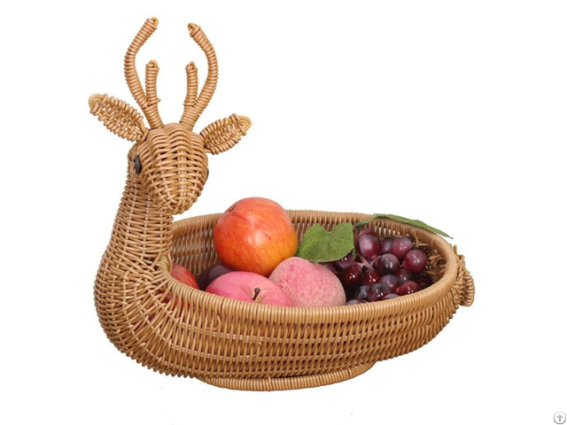 Reindeer Vietnam Enormous Handicraft Woven Rattan Bamboo Basket For Food And Fruits Storage