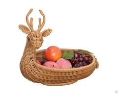 Reindeer Vietnam Enormous Handicraft Woven Rattan Bamboo Basket For Food And Fruits Storage