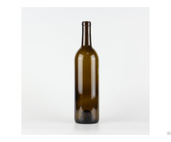 Hot Sale 1042# 750ml Cork Finish Bordeaux Wine Glass Bottle Classical Green