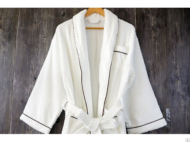 China Supplier 100 Percent Cotton Jacquard Weave Terry Bathrobe