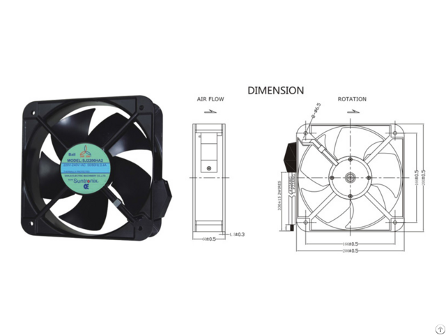 Taiwan Sanju Ac2206 Square Iron Leaf Fan